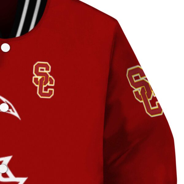usc trojans tribal art red white black jacket premium grade jacketwow