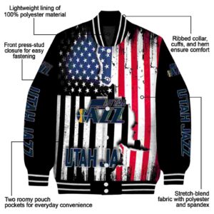 utah jazz patriotic theme black jacket new arrival jacketwow