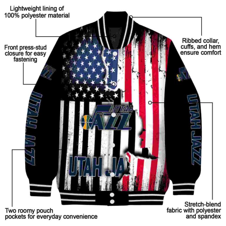 utah jazz patriotic theme black jacket new arrival jacketwow