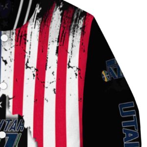 utah jazz patriotic theme black jacket premium grade jacketwow
