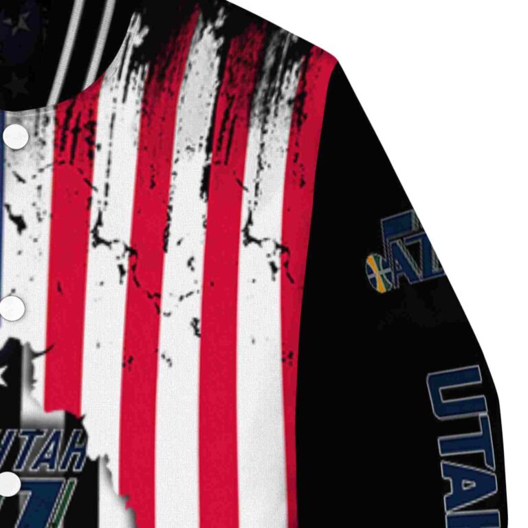 utah jazz patriotic theme black jacket premium grade jacketwow