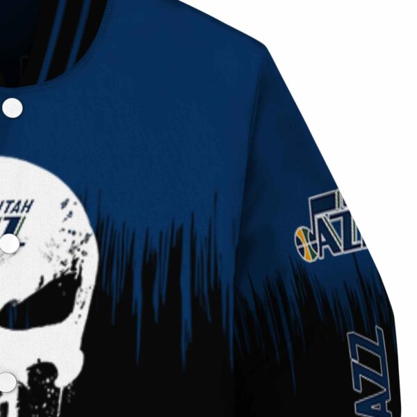 utah jazz punisher skull navy black white jacket premium grade jacketwow