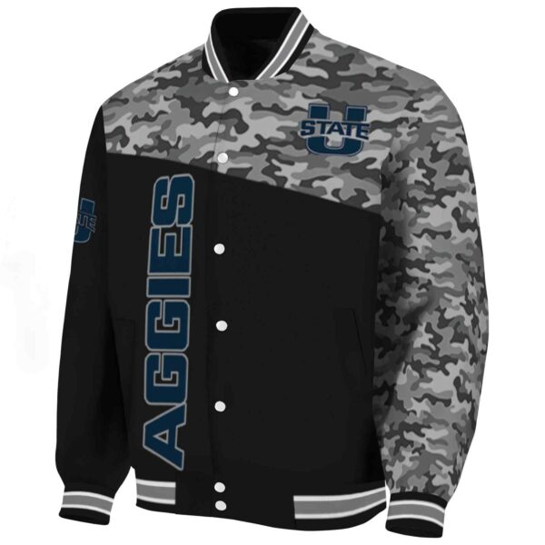 utah state aggies camo patchwork black jacket best selling jacketwow