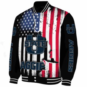 utah state aggies patriotic theme black jacket best selling jacketwow