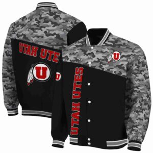 utah utes camo patchwork black jacket fashion forward jacketwow