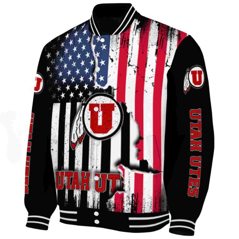 utah utes patriotic theme black jacket best selling jacketwow