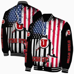 utah utes patriotic theme black jacket fashion forward jacketwow