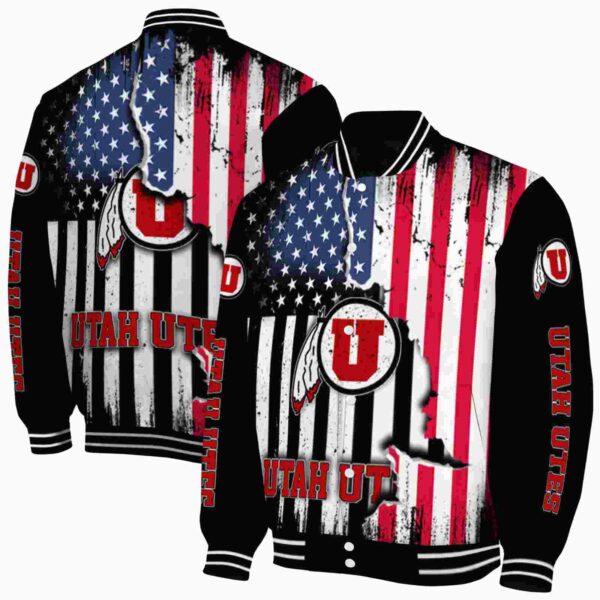 utah utes patriotic theme black jacket fashion forward jacketwow