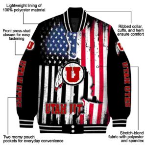 utah utes patriotic theme black jacket new arrival jacketwow