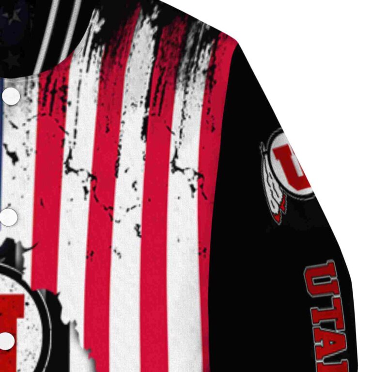 utah utes patriotic theme black jacket premium grade jacketwow