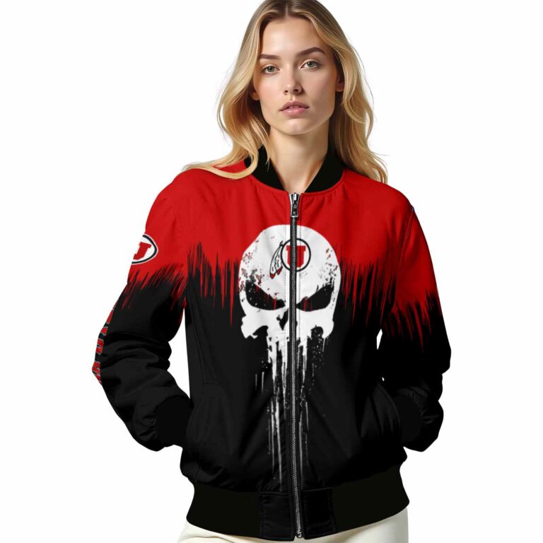 utah utes punisher skull red black white jacket latest model jacketwow
