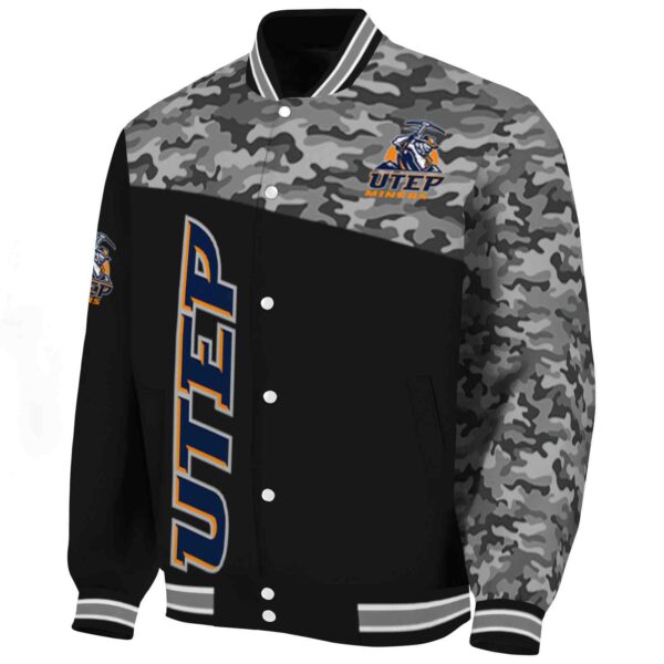 utep miners camo patchwork black jacket best selling jacketwow