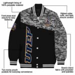 utep miners camo patchwork black jacket best selling jacketwow