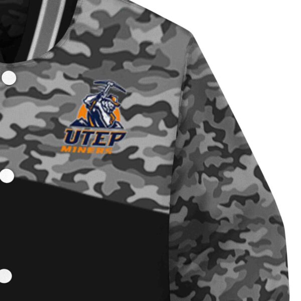 utep miners camo patchwork black jacket premium grade jacketwow