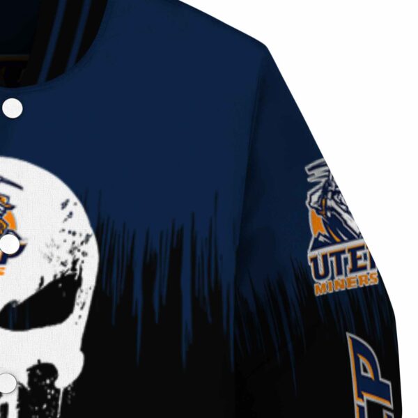 utep miners punisher skull blue black white jacket premium grade jacketwow