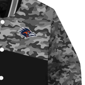 utsa roadrunners camo patchwork black jacket premium grade jacketwow