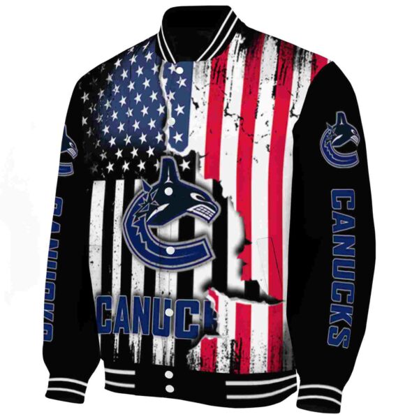 vancouver canucks patriotic theme black jacket best selling jacketwow