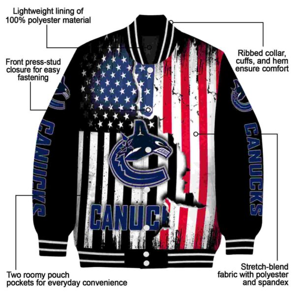 vancouver canucks patriotic theme black jacket new arrival jacketwow