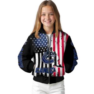 vancouver canucks patriotic theme black jacket top rated jacketwow