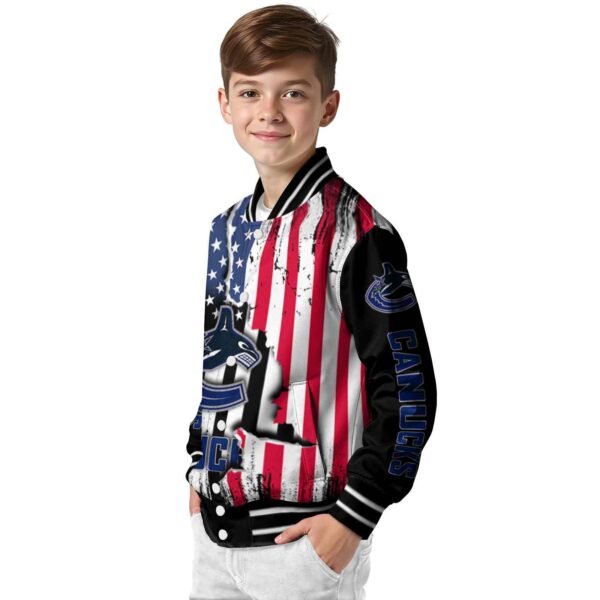 vancouver canucks patriotic theme black jacket trendy jacketwow