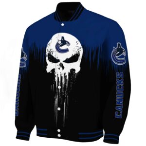 vancouver canucks punisher skull blue black white jacket best selling jacketwow