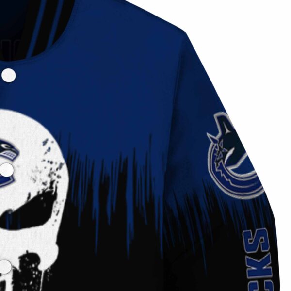 vancouver canucks punisher skull blue black white jacket premium grade jacketwow