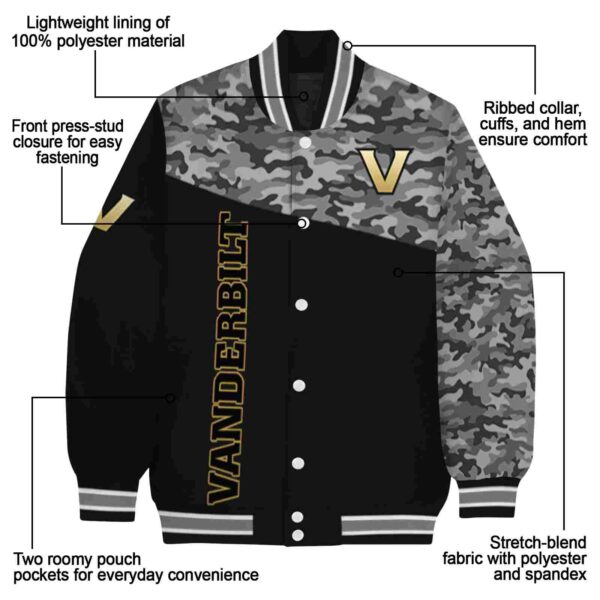vanderbilt commodores camo patchwork black jacket new arrival jacketwow