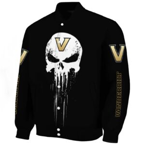 vanderbilt commodores punisher skull black white jacket best selling jacketwow