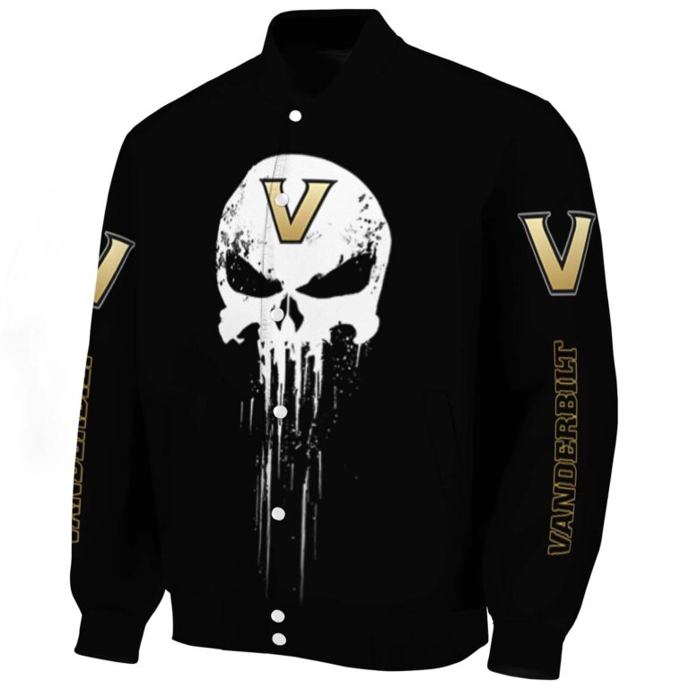 vanderbilt commodores punisher skull black white jacket best selling jacketwow