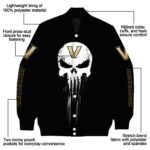 vanderbilt commodores punisher skull black white jacket best selling jacketwow