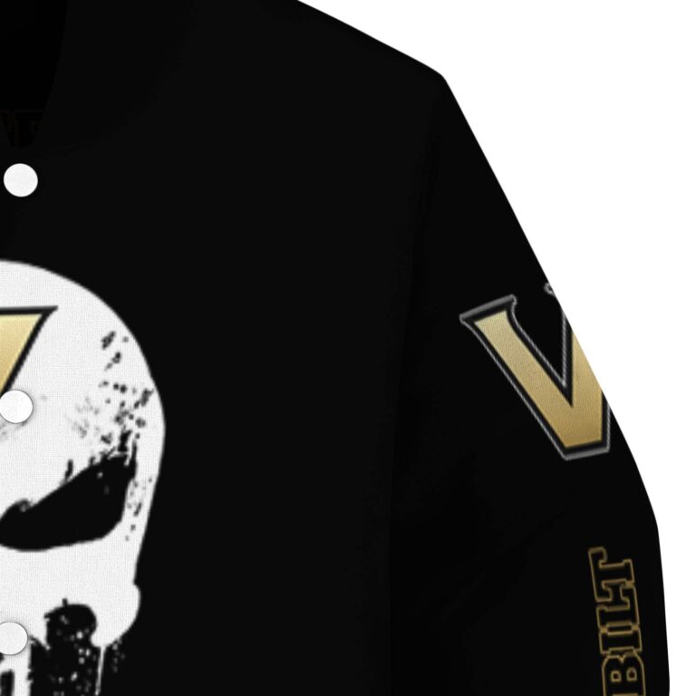 vanderbilt commodores punisher skull black white jacket premium grade jacketwow