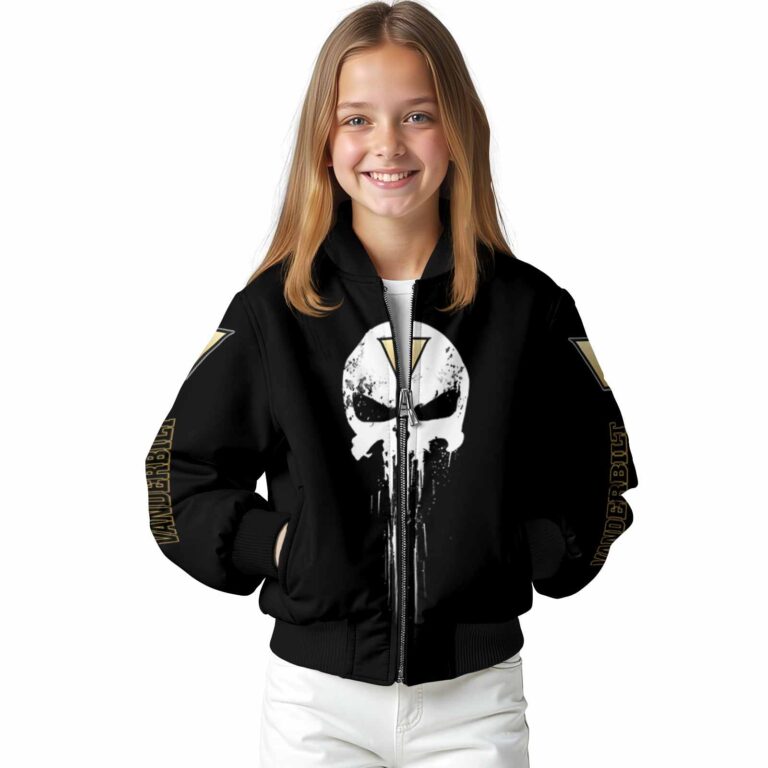 vanderbilt commodores punisher skull black white jacket top rated jacketwow