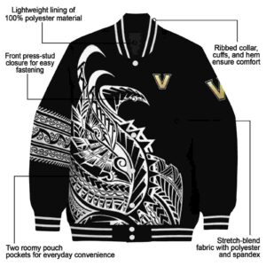 vanderbilt commodores tribal art black white black jacket new arrival jacketwow