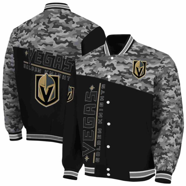 vegas golden knights camo patchwork black jacket fashion forward jacketwow