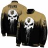 vegas golden knights punisher skull tan black white jacket fashion forward jacketwow