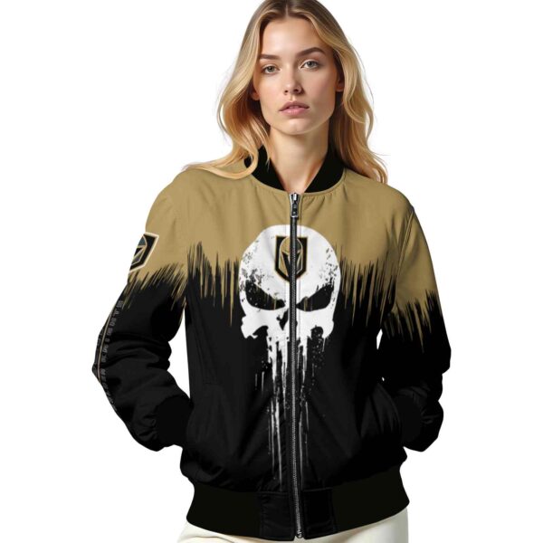 vegas golden knights punisher skull tan black white jacket latest model jacketwow