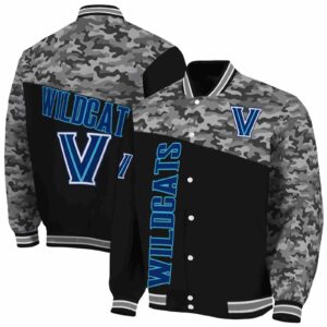 villanova wildcats camo patchwork black jacket fashion forward jacketwow