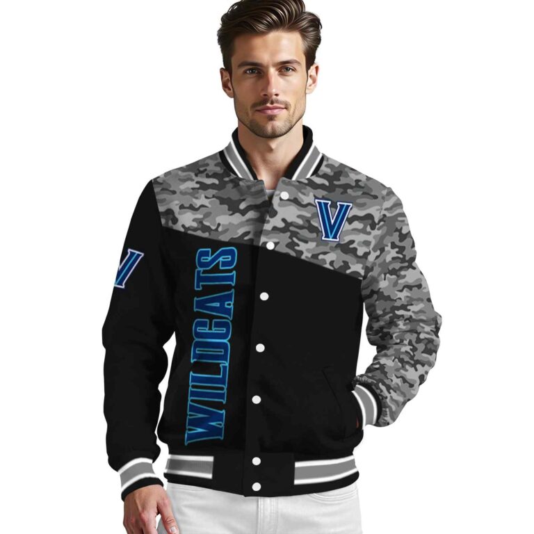 villanova wildcats camo patchwork black jacket high quality jacketwow