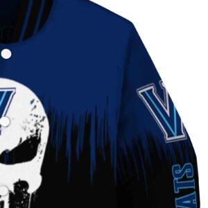 villanova wildcats punisher skull navy black white jacket premium grade jacketwow