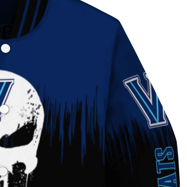 villanova wildcats punisher skull navy black white jacket premium grade jacketwow