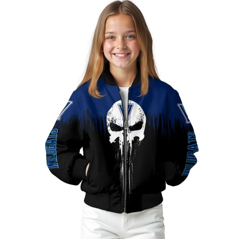 villanova wildcats punisher skull navy black white jacket top rated jacketwow