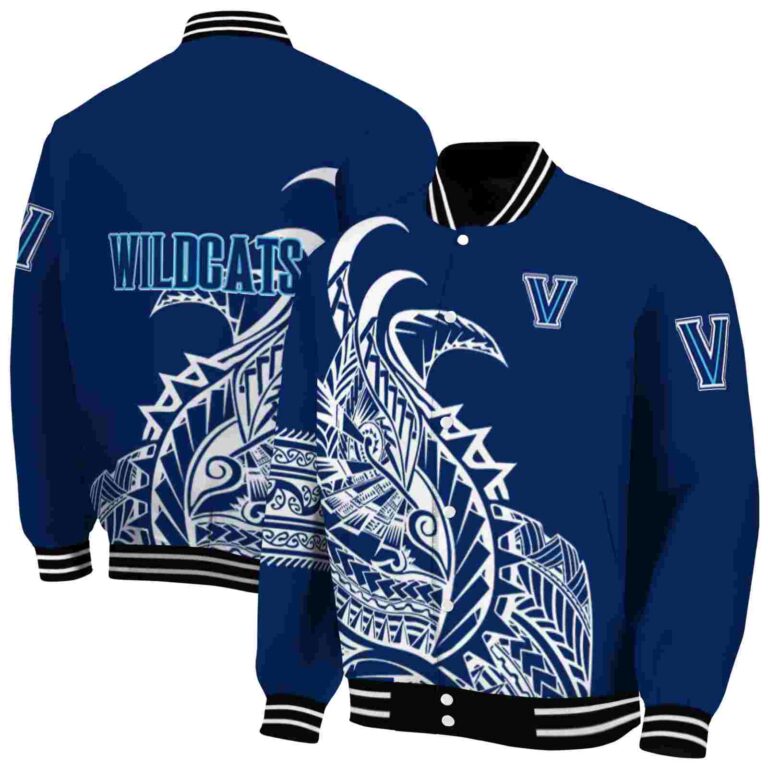 villanova wildcats tribal art navy white black jacket fashion forward jacketwow