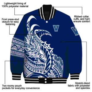 villanova wildcats tribal art navy white black jacket new arrival jacketwow