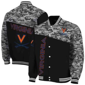virginia cavaliers camo patchwork black jacket fashion forward jacketwow