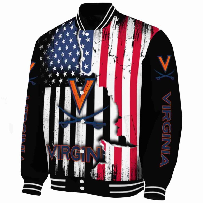 virginia cavaliers patriotic theme black jacket best selling jacketwow