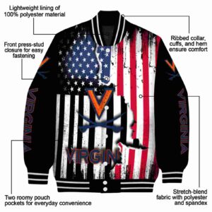 virginia cavaliers patriotic theme black jacket new arrival jacketwow