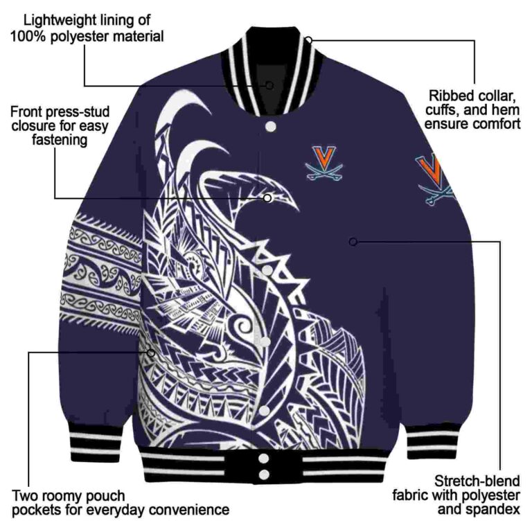 virginia cavaliers tribal art blue white black jacket new arrival jacketwow