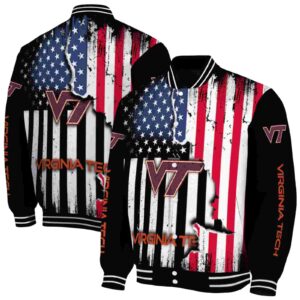 virginia tech hokies patriotic theme black jacket fashion forward jacketwow