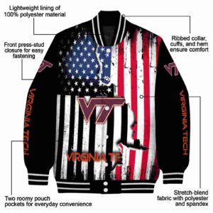 virginia tech hokies patriotic theme black jacket new arrival jacketwow