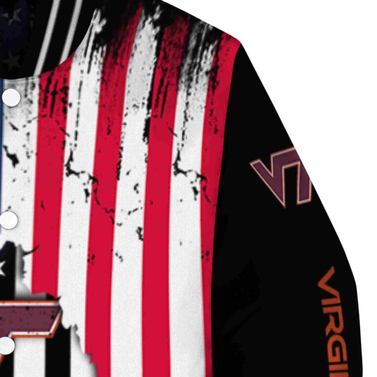 virginia tech hokies patriotic theme black jacket premium grade jacketwow
